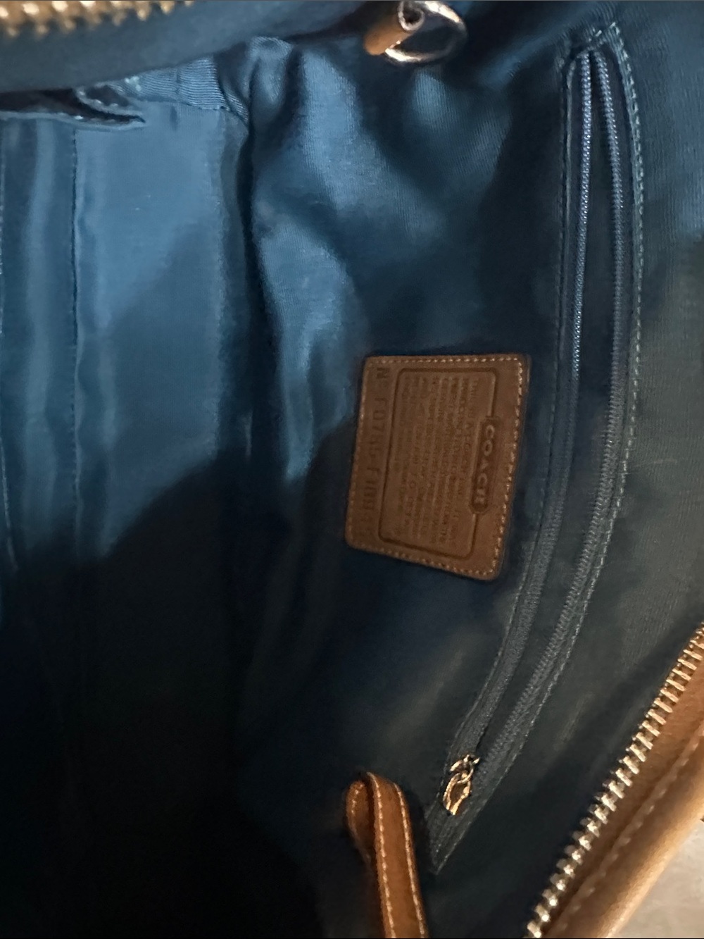 Coach Teal Signature Canvas Shoulder Bag with Dark Teal Suede Trim - Picture 8 of 9